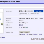 В 2007 году Бельгию пытались продать через Ebay