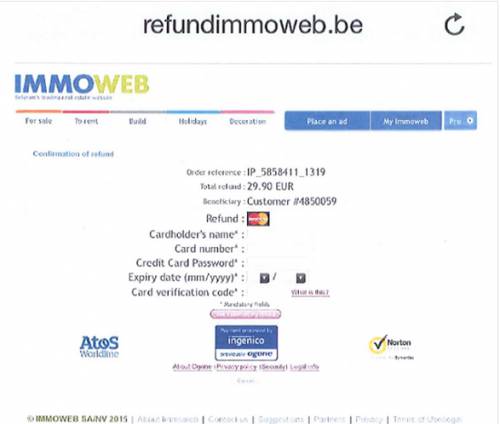 мошенники на сайте immoweb