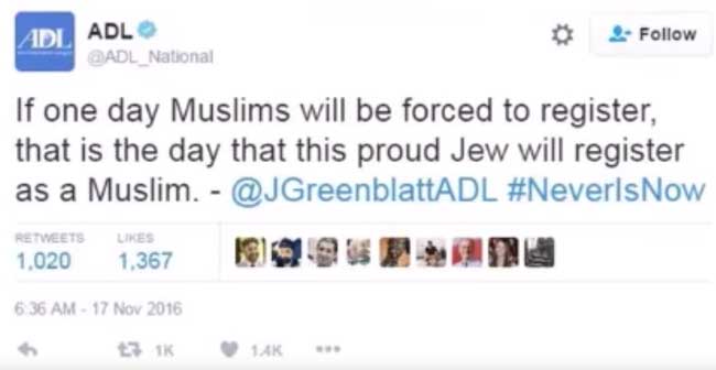 Твитт главы ADL На фото: глава ADL Jonathan Greenblat