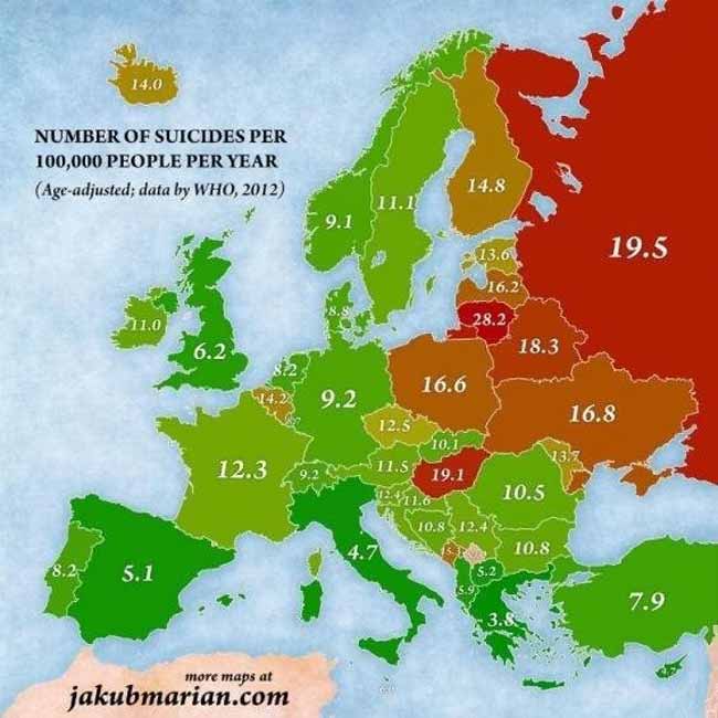 Суицид в Европе
