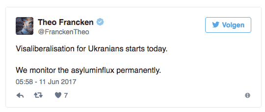 Франкен обеспокоен возможным притоком беженцев из Украины