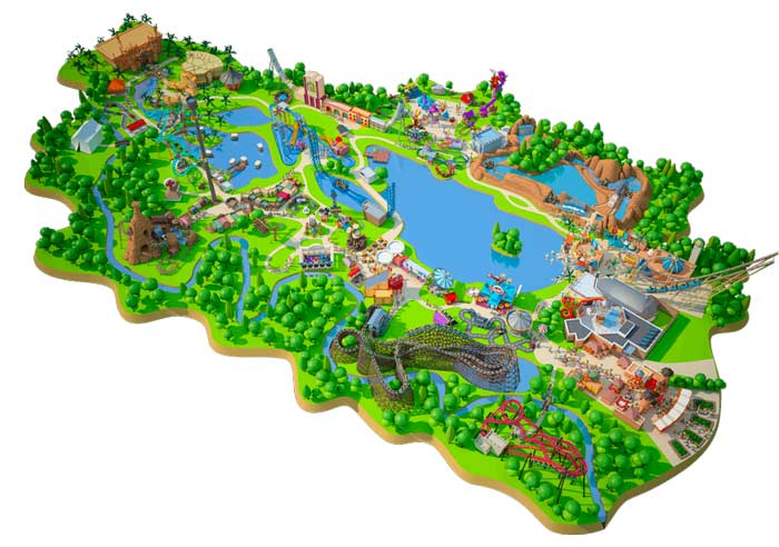 Схема парка Валиби / Walibi в Бельгии