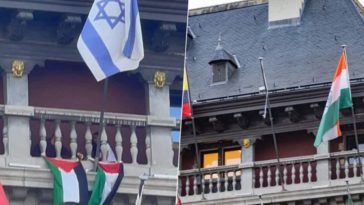 PVDA вывесила палестинские флаги на ратуше Антверпена: символический протест против израильского геноцида