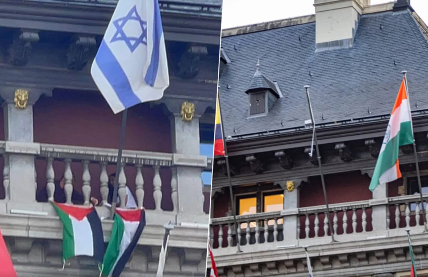 PVDA вывесила палестинские флаги на ратуше Антверпена: символический протест против израильского геноцида